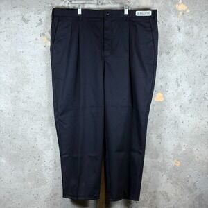 Cintas ComfortFLEX Uniform Work Pants Mens 44 Black Pleated Front Workwear